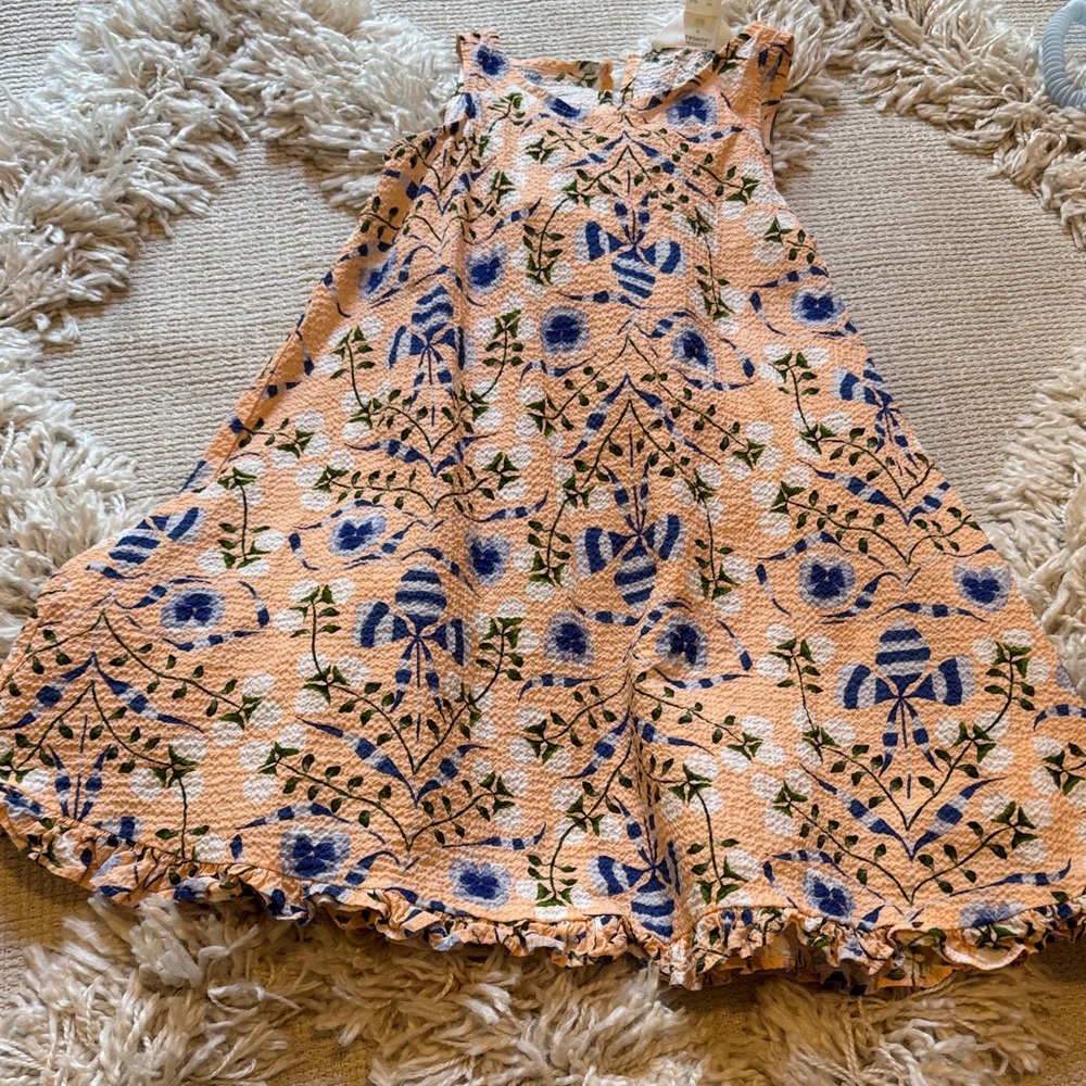 H&M Kids Dress with Peach and Blue Floral Pattern